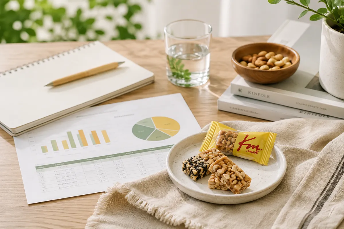ตารางเปรียบเทียบคุณค่าทางโภชนาการ (Nutrition Facts) ของขนมธัญพืชคั่วธรรมชาติ vs ขนมอบกรอบแปรรูป